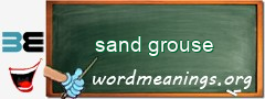 WordMeaning blackboard for sand grouse